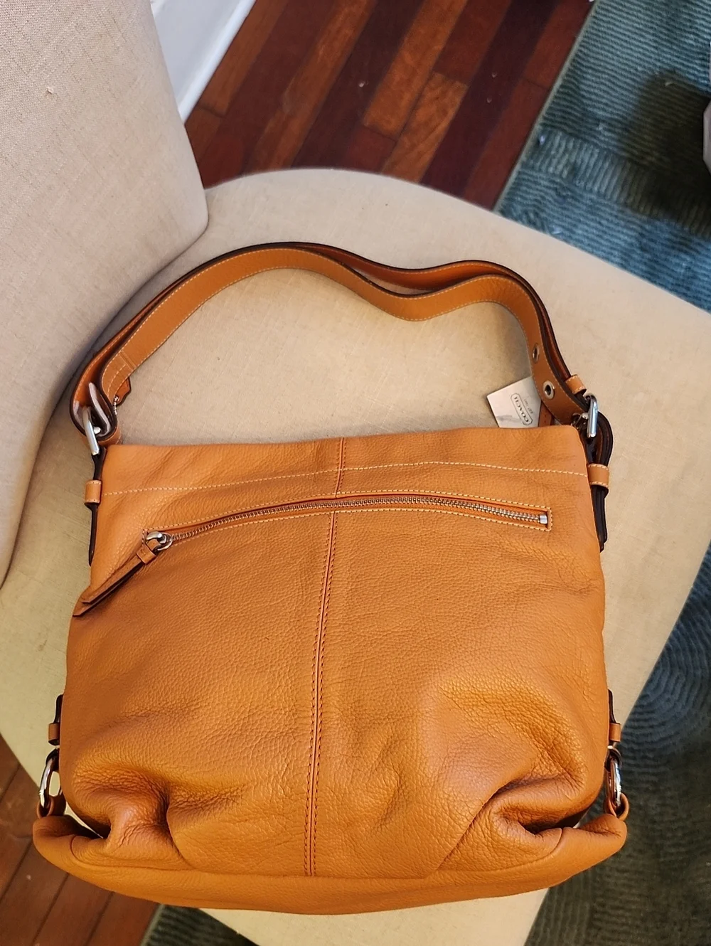 Coach Leather Covertible Duffle Bag In Tangerine NWT $358 Has Some Small Marks